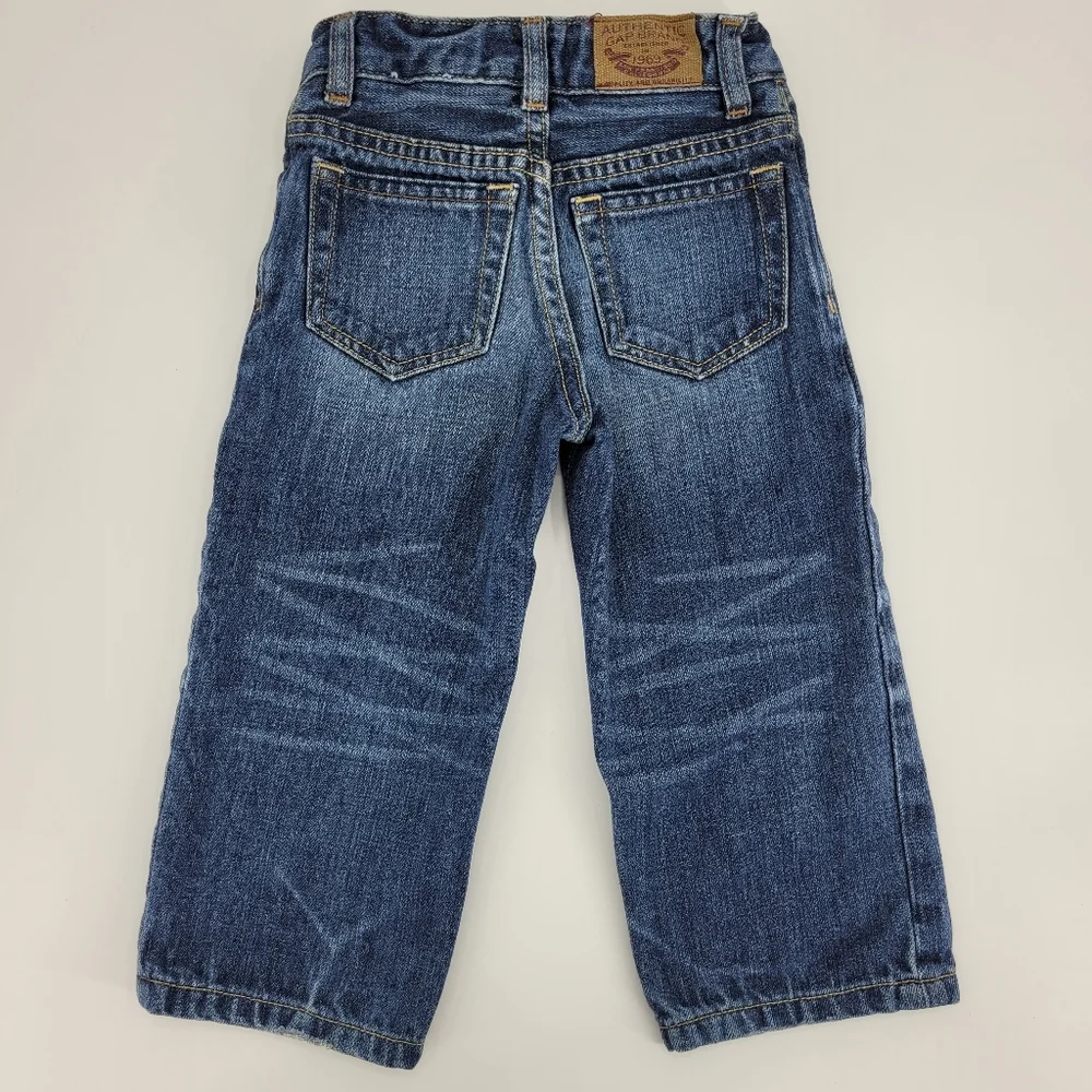 Gap Baby Toddler Jeans Size 2T Distressed Loose Fit Denim Adjustable Waist